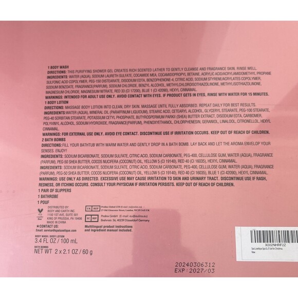 Spa 7 pc Gift Set Women Luxetique Bathrobe,Slippers,Body Wash,Bombs & Lotion NEW - Picture 6 of 9